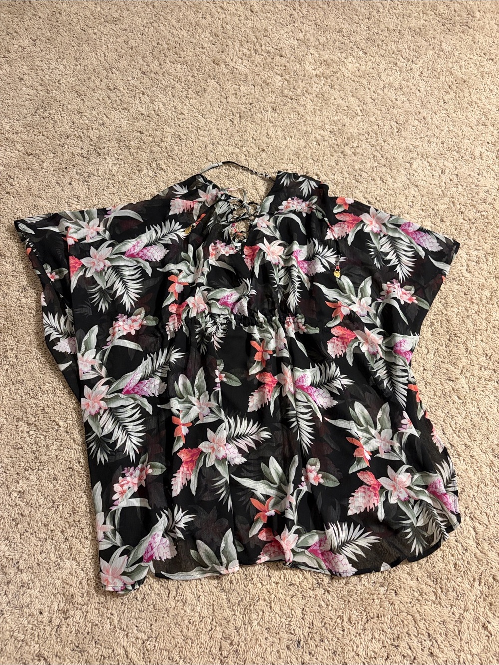 Tommy Bahama Ginger Flower Tunic Swim Coverup S/M